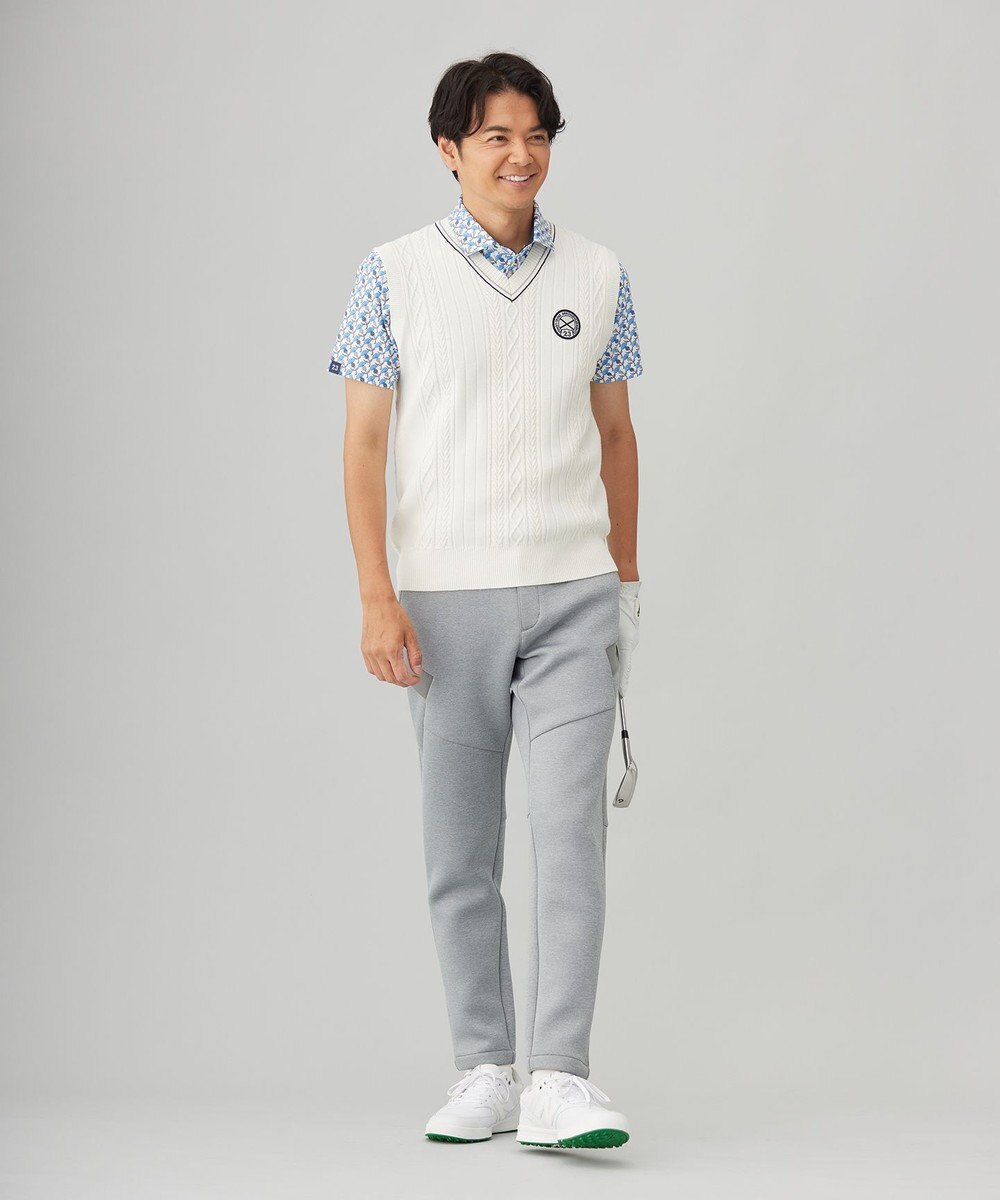 23区GOLF 【MEN】【ウォッシャブル】コットンブレンドニットベスト 