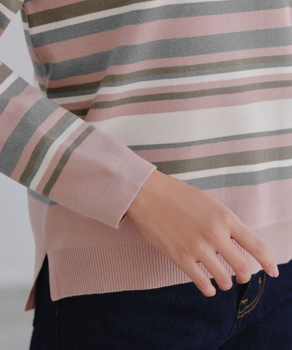 Tiaclasse マルチボーダーニットトップス 