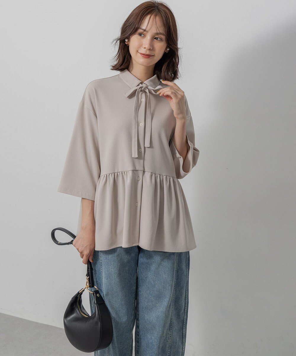 組曲 S ジョーゼットジャージーボウタイチュニック ブラウス 