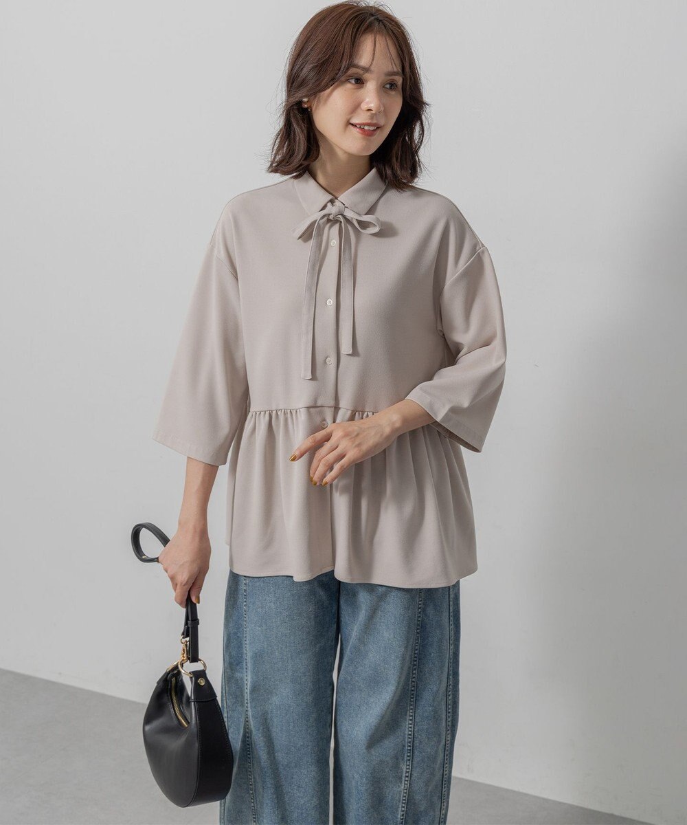 組曲 S ジョーゼットジャージーボウタイチュニック ブラウス 