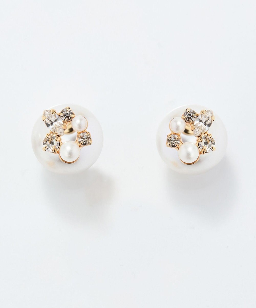 Phoebe クラシカルパール×ビジューバックキャッチピアス 