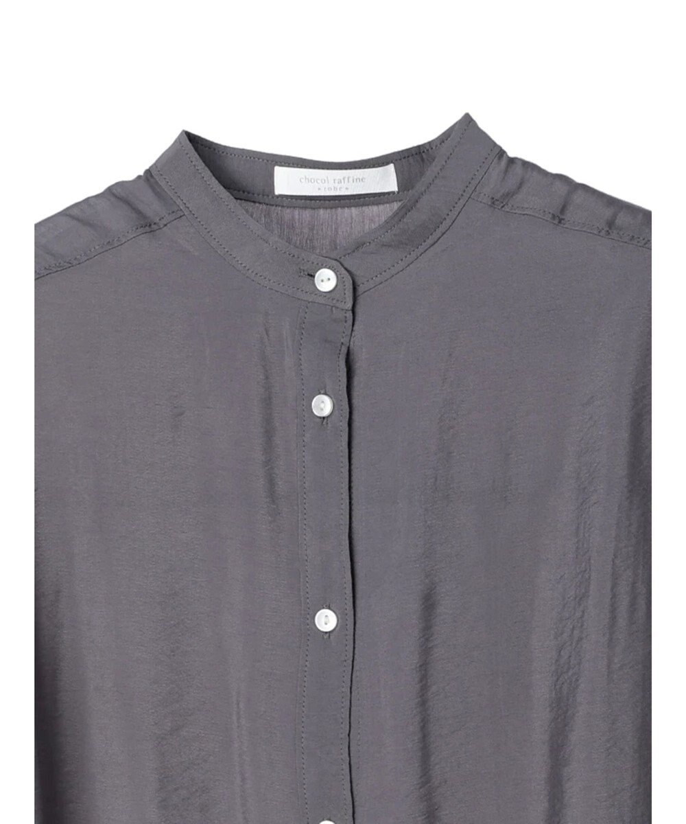 Green Parks バンドカラーシアーシャツ 