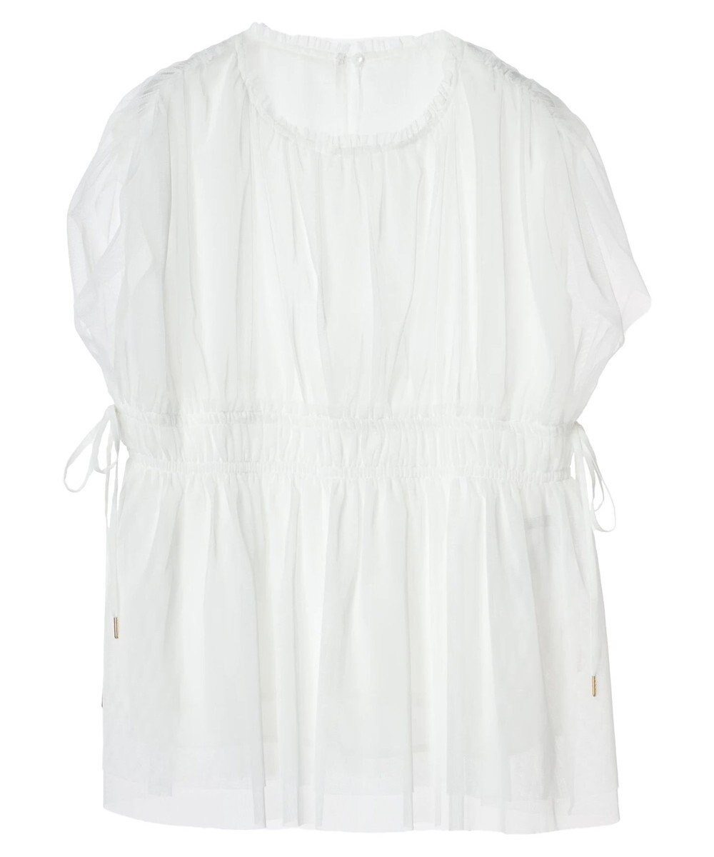 YECCA VECCA チュールギャザーブラウス 