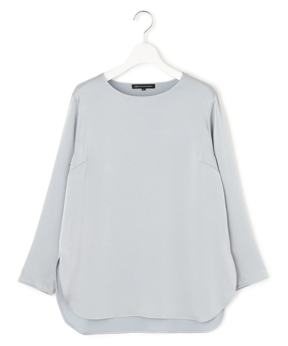 23区 L 【洗える】サテン ロングスリーブ Tシャツ 