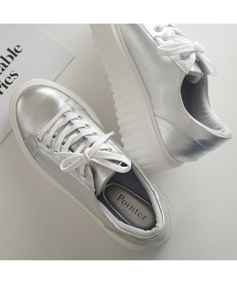 Pointer 日本製 レースアップ厚底スニーカー 