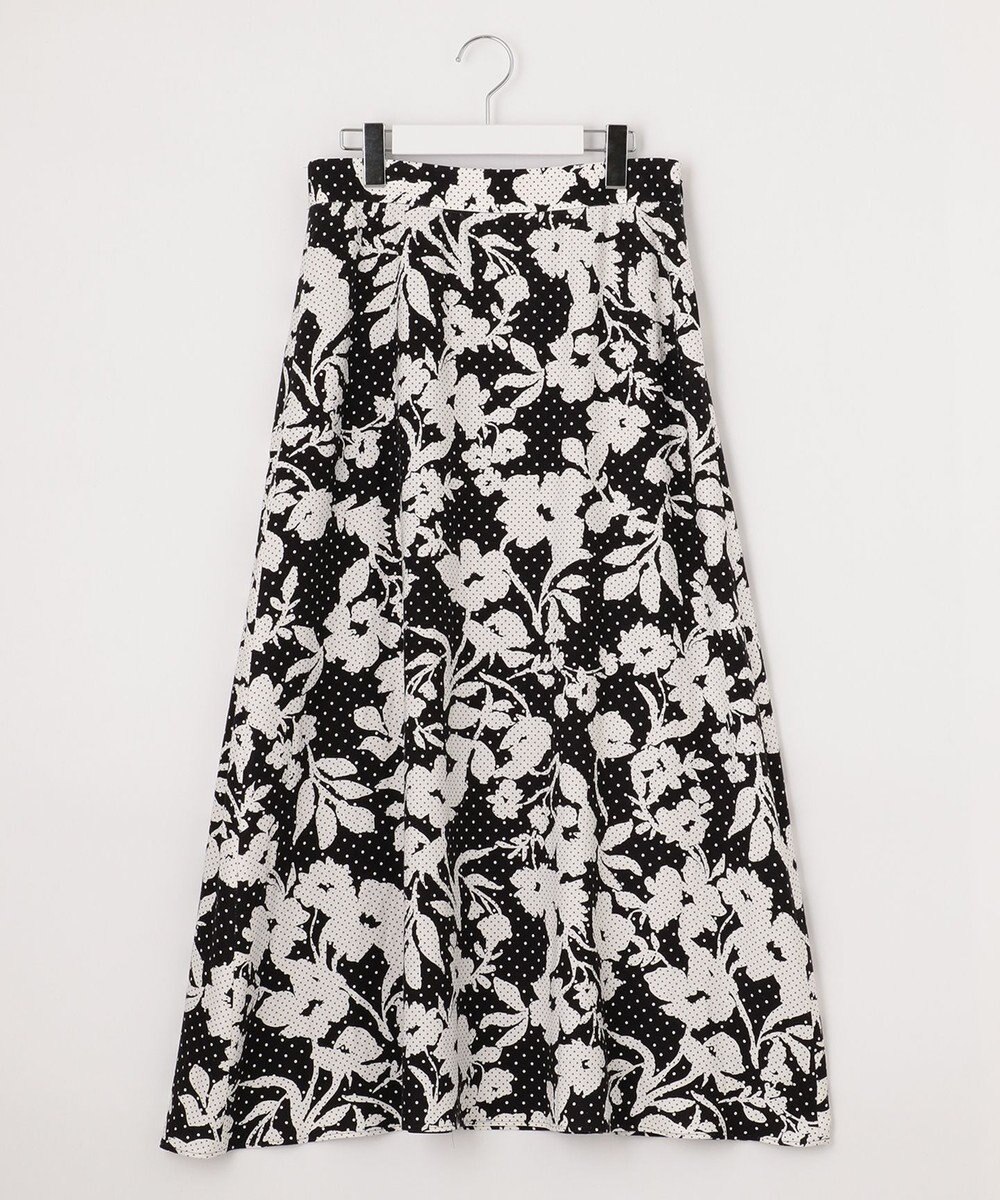 自由区 【XSサイズ~/洗える】モノトーンドットフレア スカート 