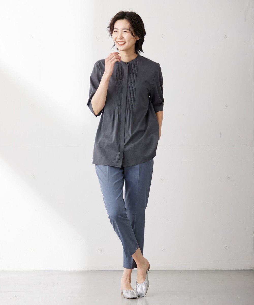 J.PRESS LADIES L 【WEB限定カラーあり・セットアップ対応・洗える・撥水・防汚】コットンFITTYシャーク テーパード パンツ 