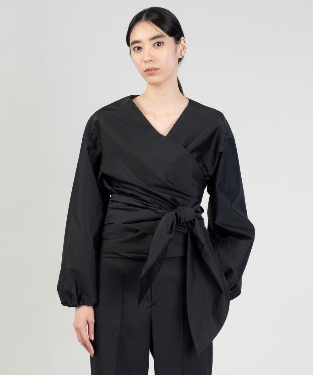 23区 【エステータ】シルク混タフタ カシュクールブラウス 