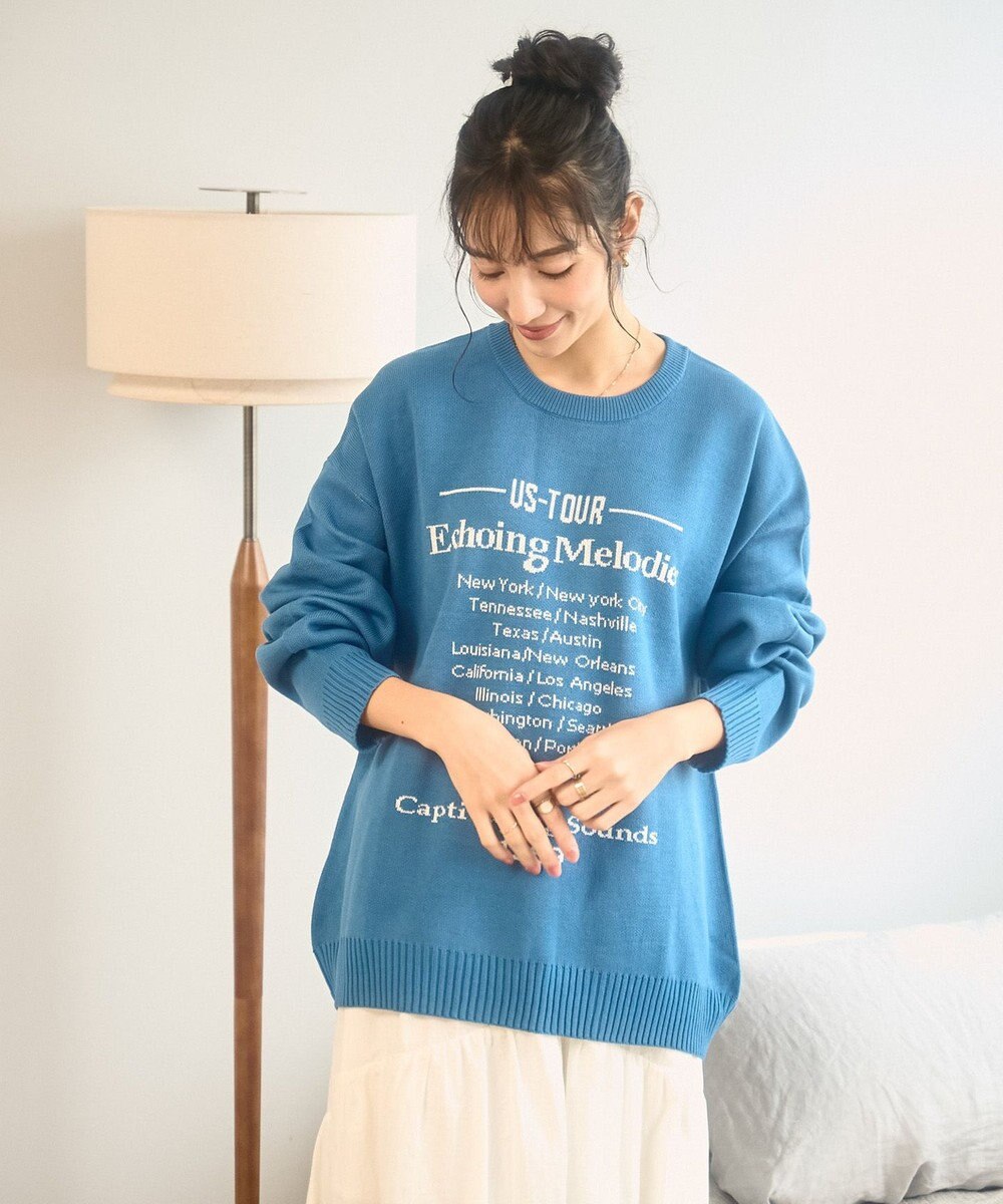 WEGO 【新色追加/ユニセックス着用ITEM/SMLサイズ展開】ジャガードグラフィックプルオーバー（LS） 