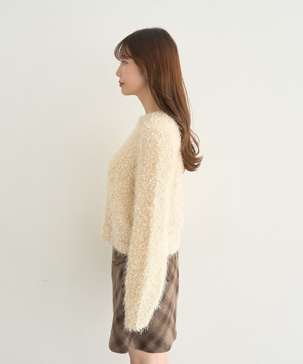 earth music&ecology ポンポンヤーンラメニットプルオーバー 