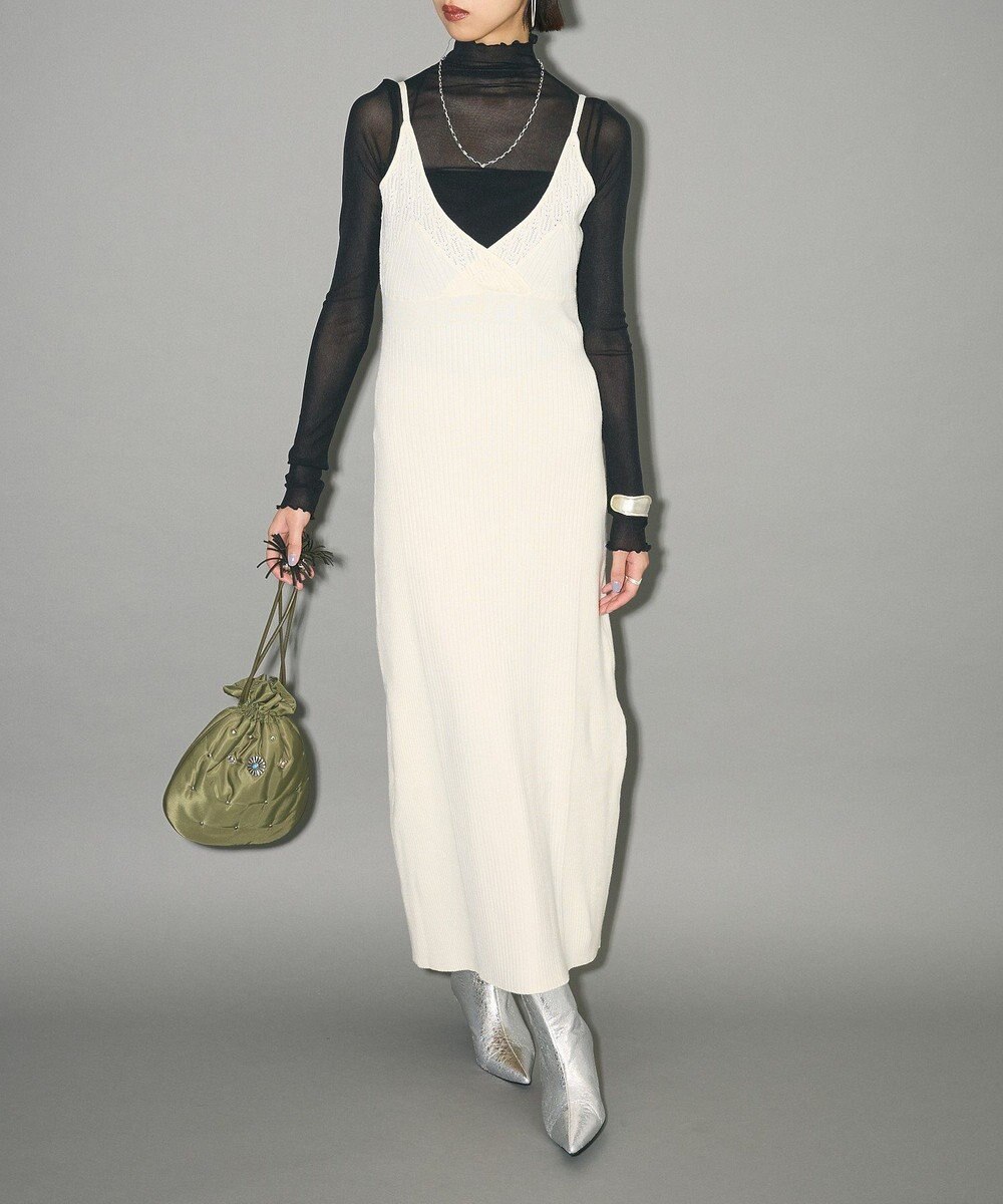 Green Parks レース編み風ビスチェキャミワンピース 