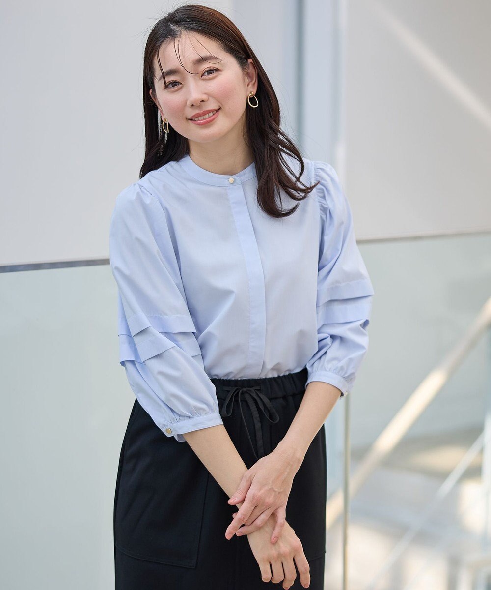 ANY 【接触冷感/UVカット/抗菌防臭/速乾】エニィファンクションタックスリーブブラウス 