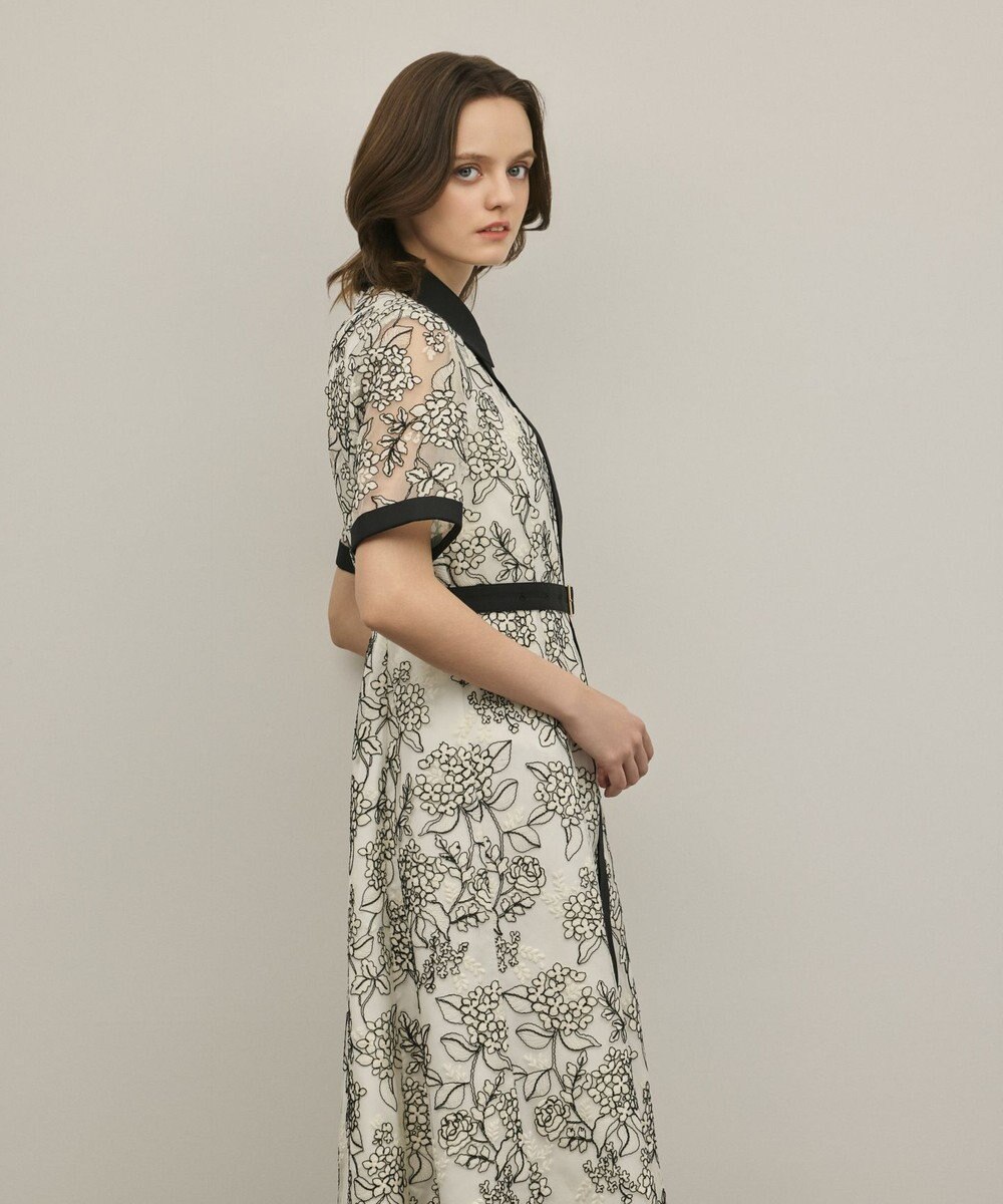 GRACE CONTINENTAL フラワーコード刺繍ワンピース 