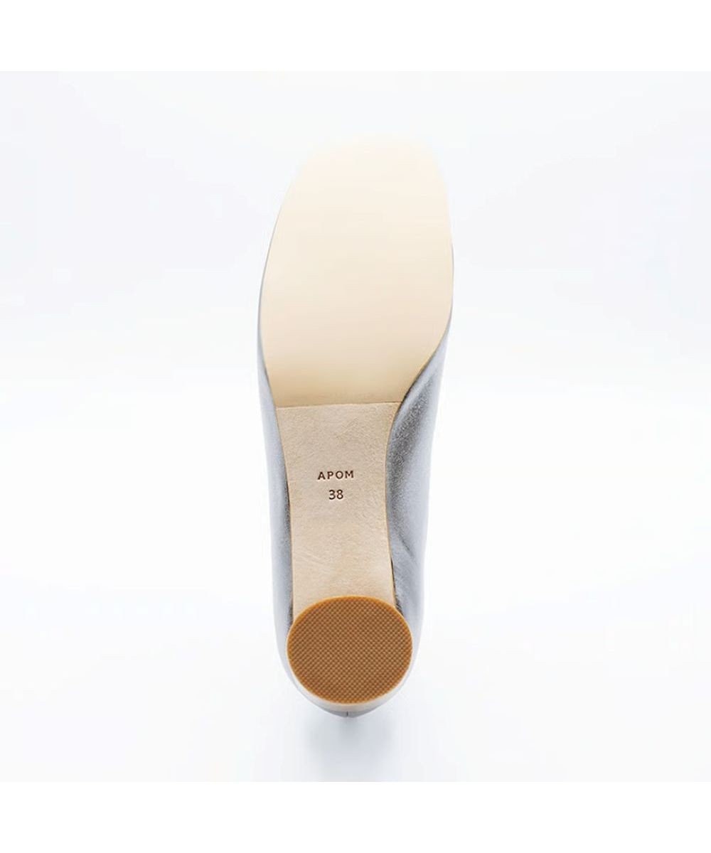 APOM オブリークトゥローヒールパンプス40 