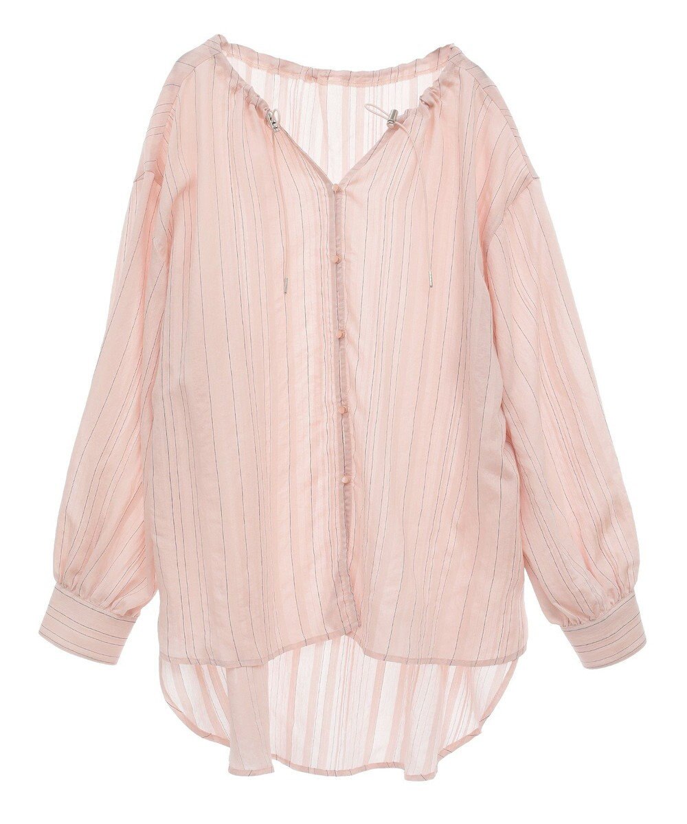 Green Parks ドロストネックシアーストライプチュニック 