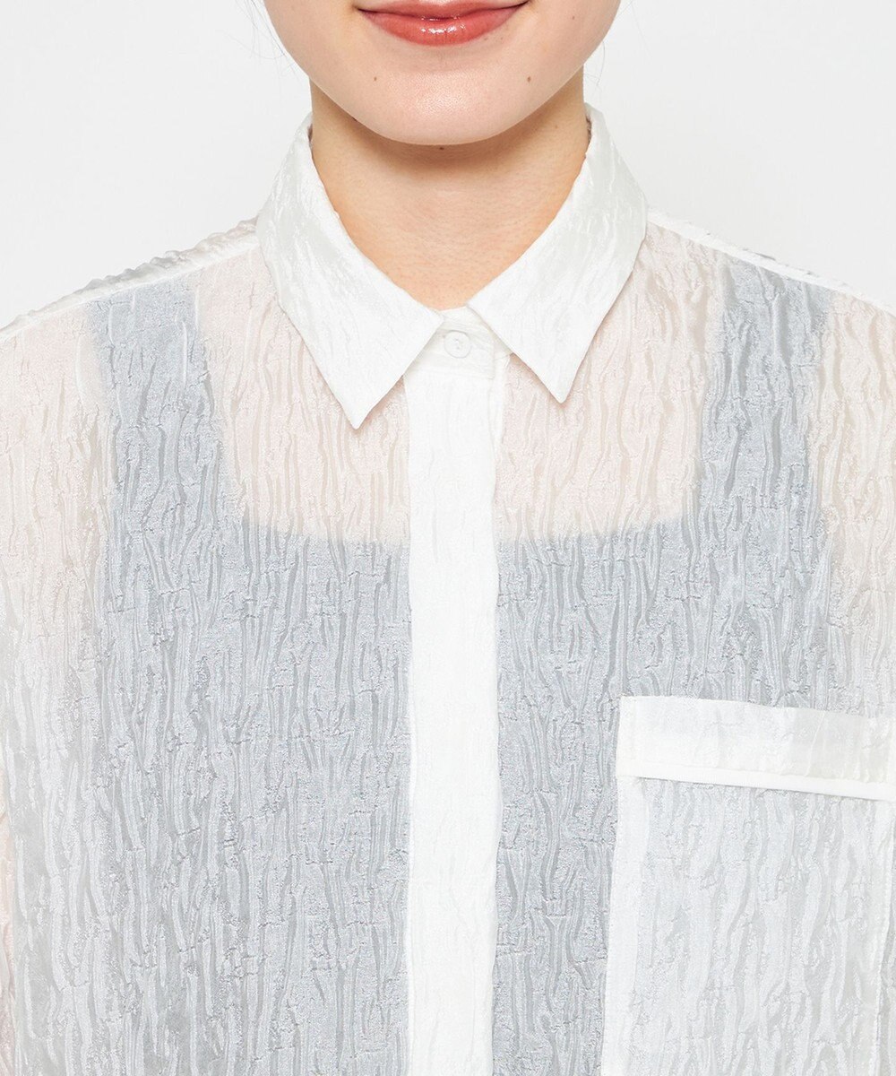 uncrave 【佐藤晴美さん着用】シアー ジャガード シャツ 