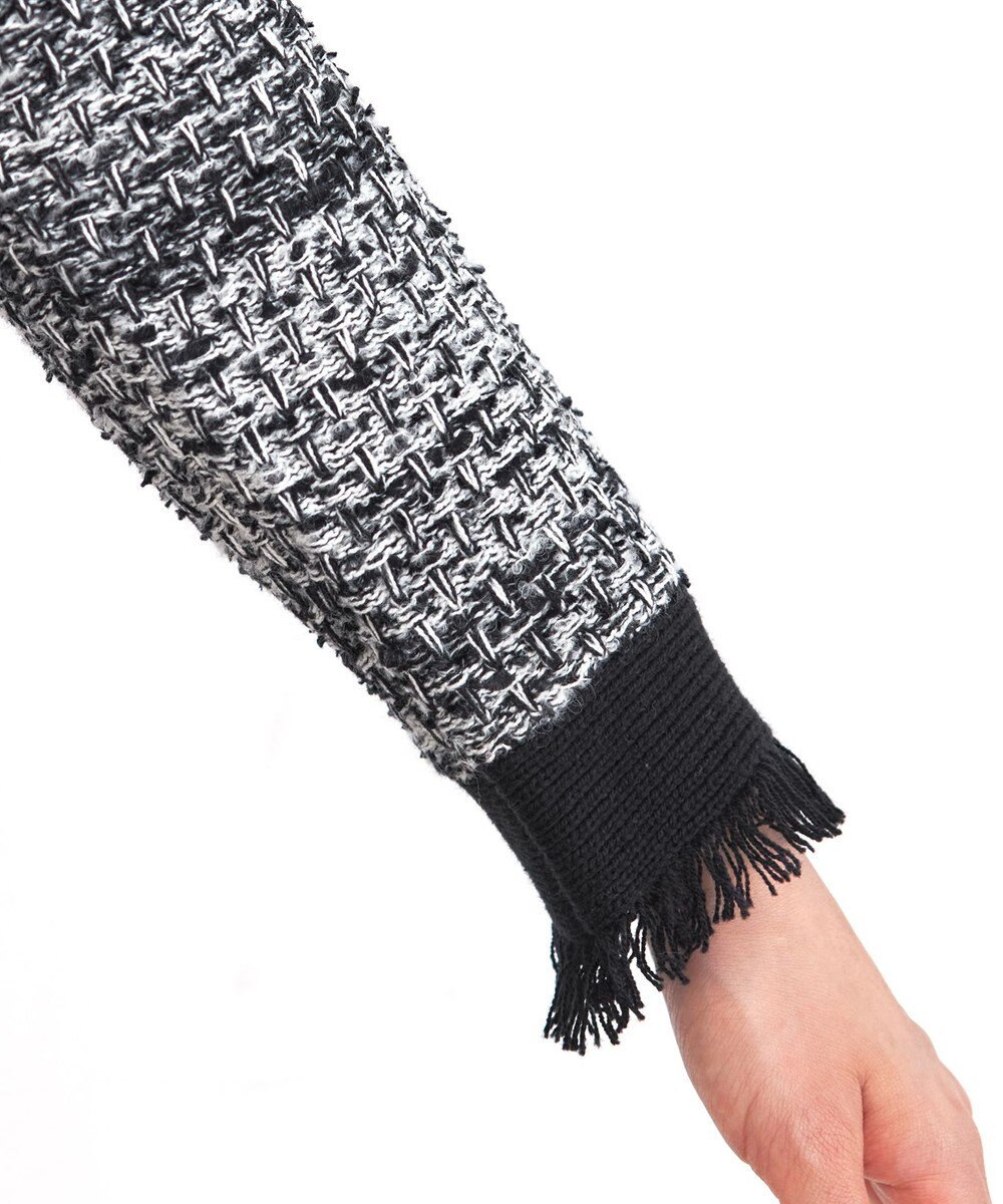 Tiaclasse 【洗える】ツイードニットカーディガン 