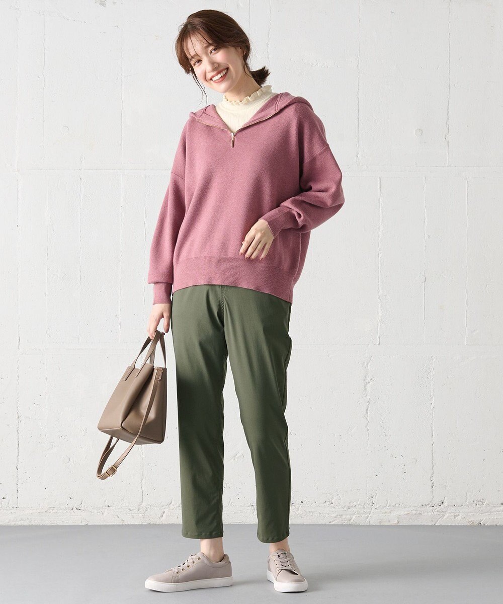 ANY 【洗濯機可】しあわせタッチハーフジップフーディー 