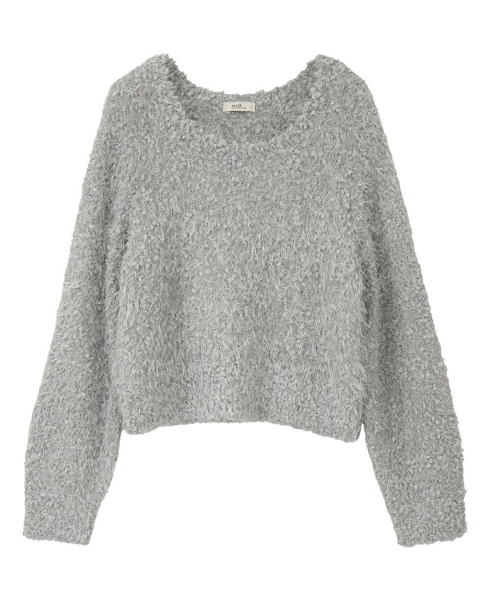 earth music&ecology ポンポンヤーンラメニットプルオーバー 