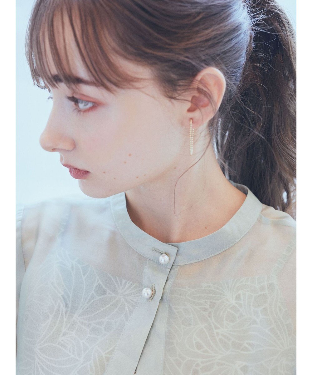 earth music&ecology ＳＥＴ２点　シアーブラウス＋レースキャミワンピース 