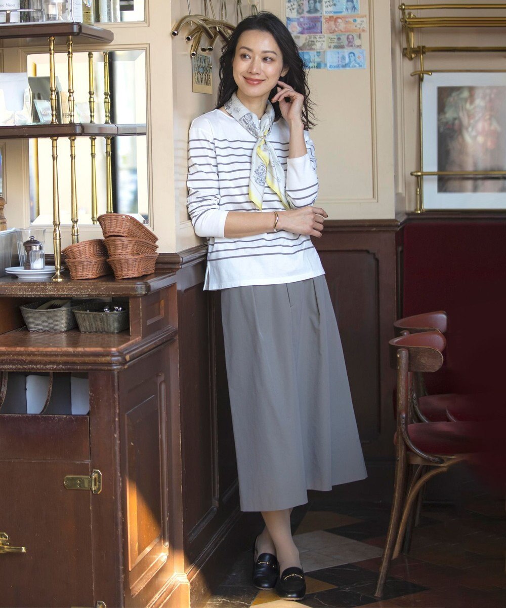 J.PRESS LADIES L 【洗える・吸水速乾・接触冷感】リネンツイル スカート 