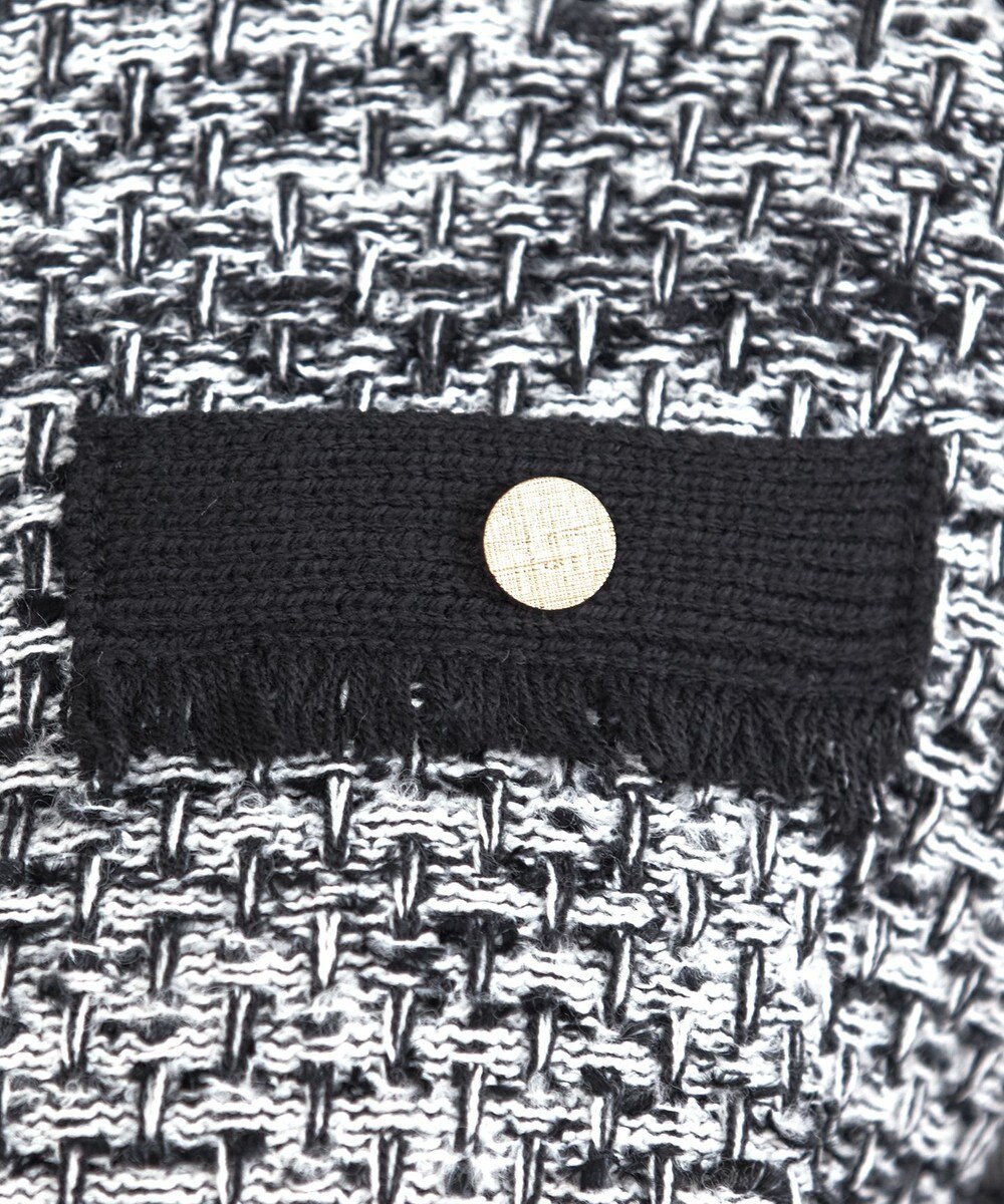 Tiaclasse 【洗える】ツイードニットカーディガン 