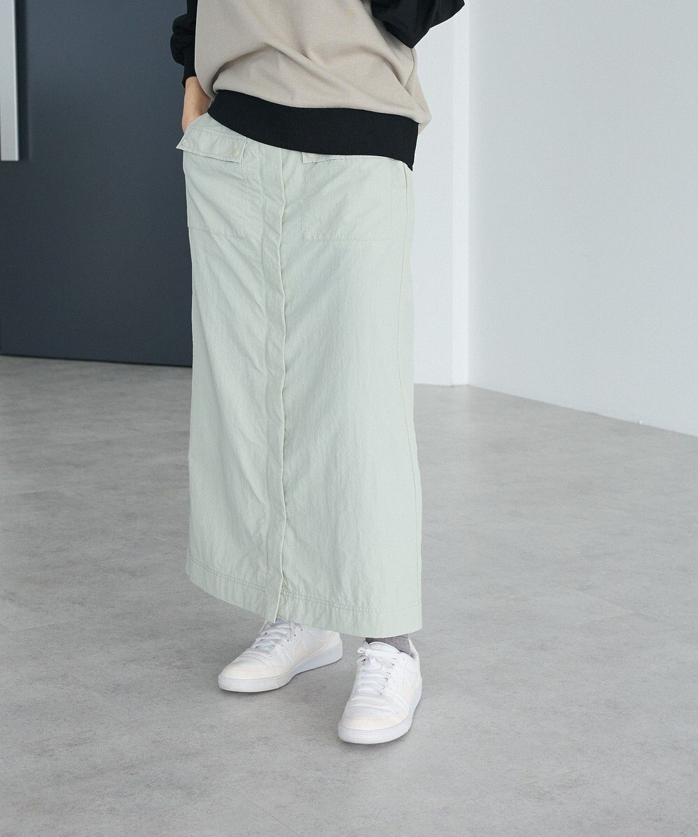 CRAFT STANDARD BOUTIQUE ナイロンダブルウエストIラインスカート 