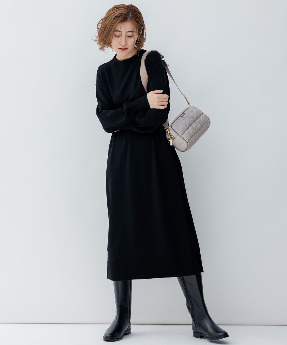 23区 【洗える】ヴィスコースストレッチ ストレート ニットワンピース 