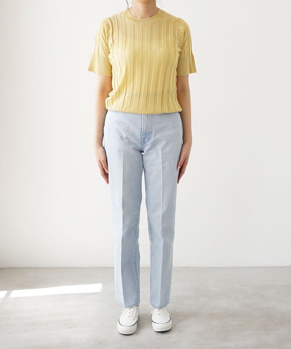 woadblue ハイライズデニムパンツ アイスブルー 