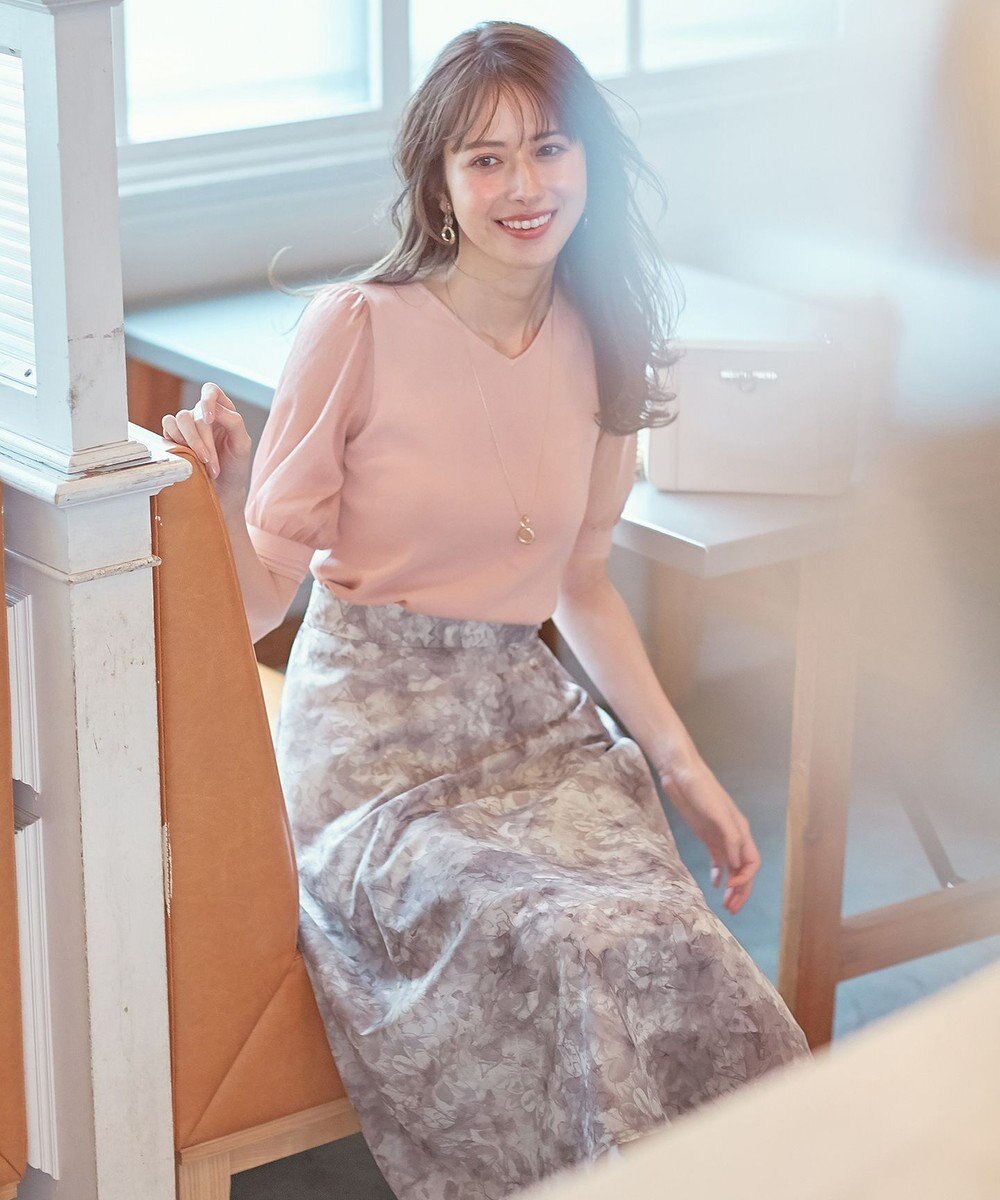 ANY SIS L 【洗える】シアースリーブコンビ ニット 