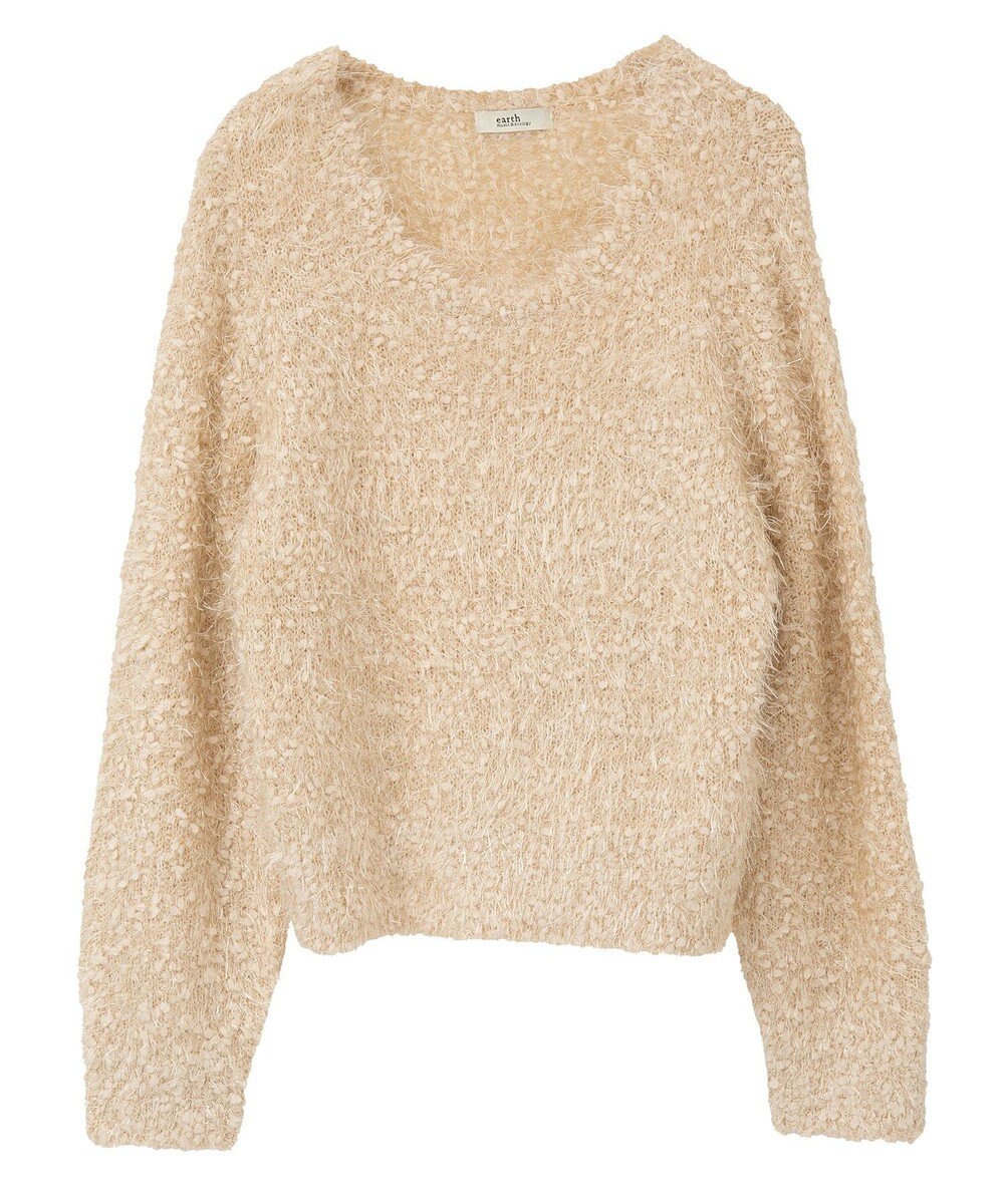 earth music&ecology ポンポンヤーンラメニットプルオーバー 