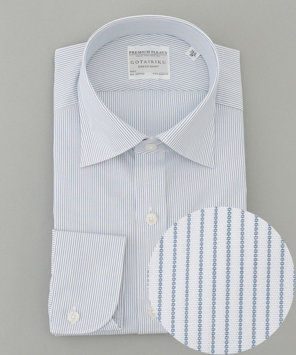 GOTAIRIKU 【形態安定】PREMIUMPLEATS_セミワイド 通年ドレスシャツ 
