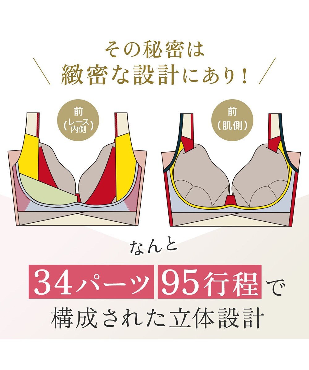 BRADELIS New York 【BRADELIS NewYork peace ブラデリス】ハートフルカップカシュクールブラ24 華やかレース ノンワイヤー 補正ブラ ブラジャー DB124102 