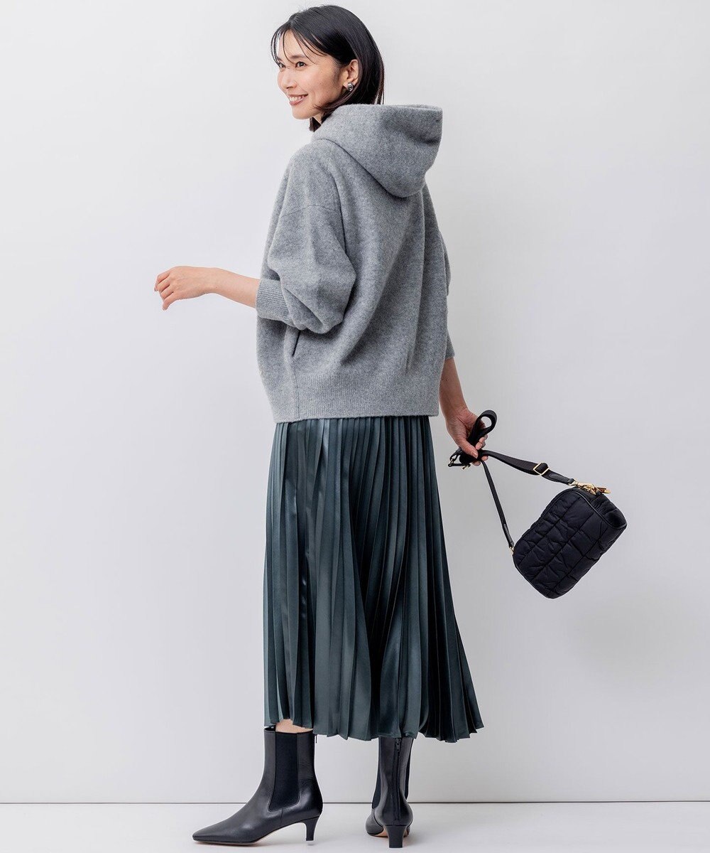 23区 【洗える】レザーライク プリーツスカート 