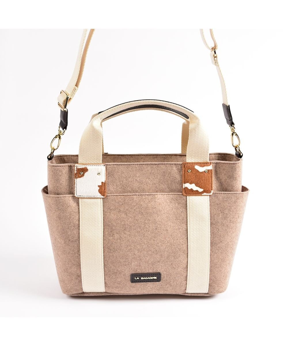 LA BAGAGERIE フェルト×カウヘアートート 