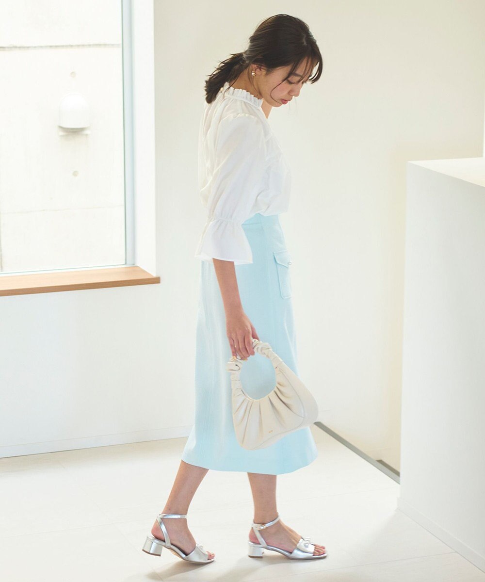 Feroux 【新色追加・洗える】パールポイントフラップ スカート 