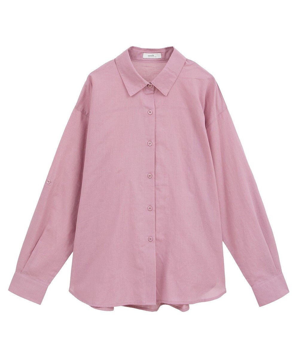 earth music&ecology 【接触冷感】綿麻混ベーシックシャツ 