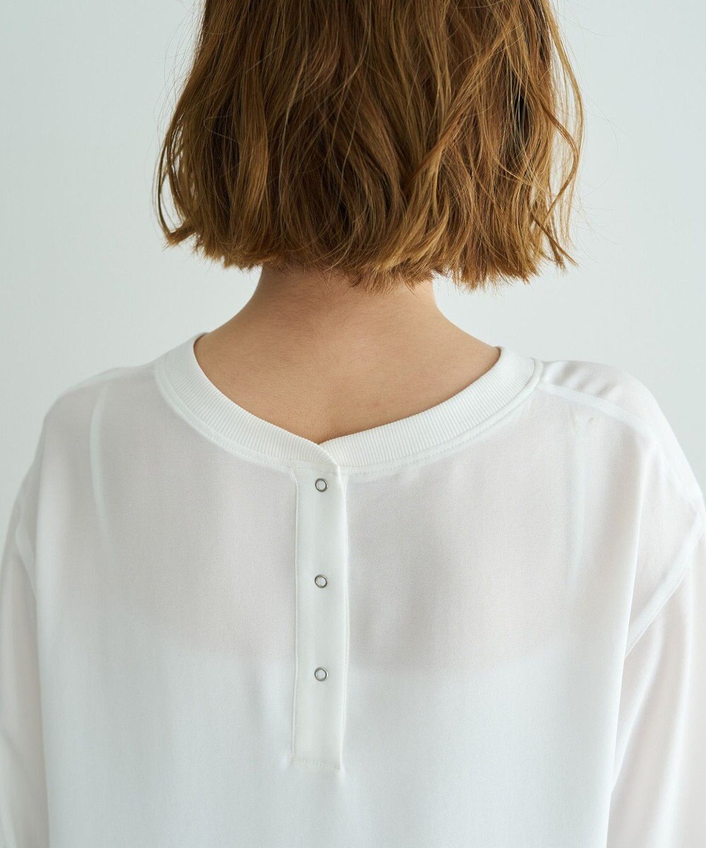 YECCA VECCA 2wayリブMIXジョーゼットブラウス 