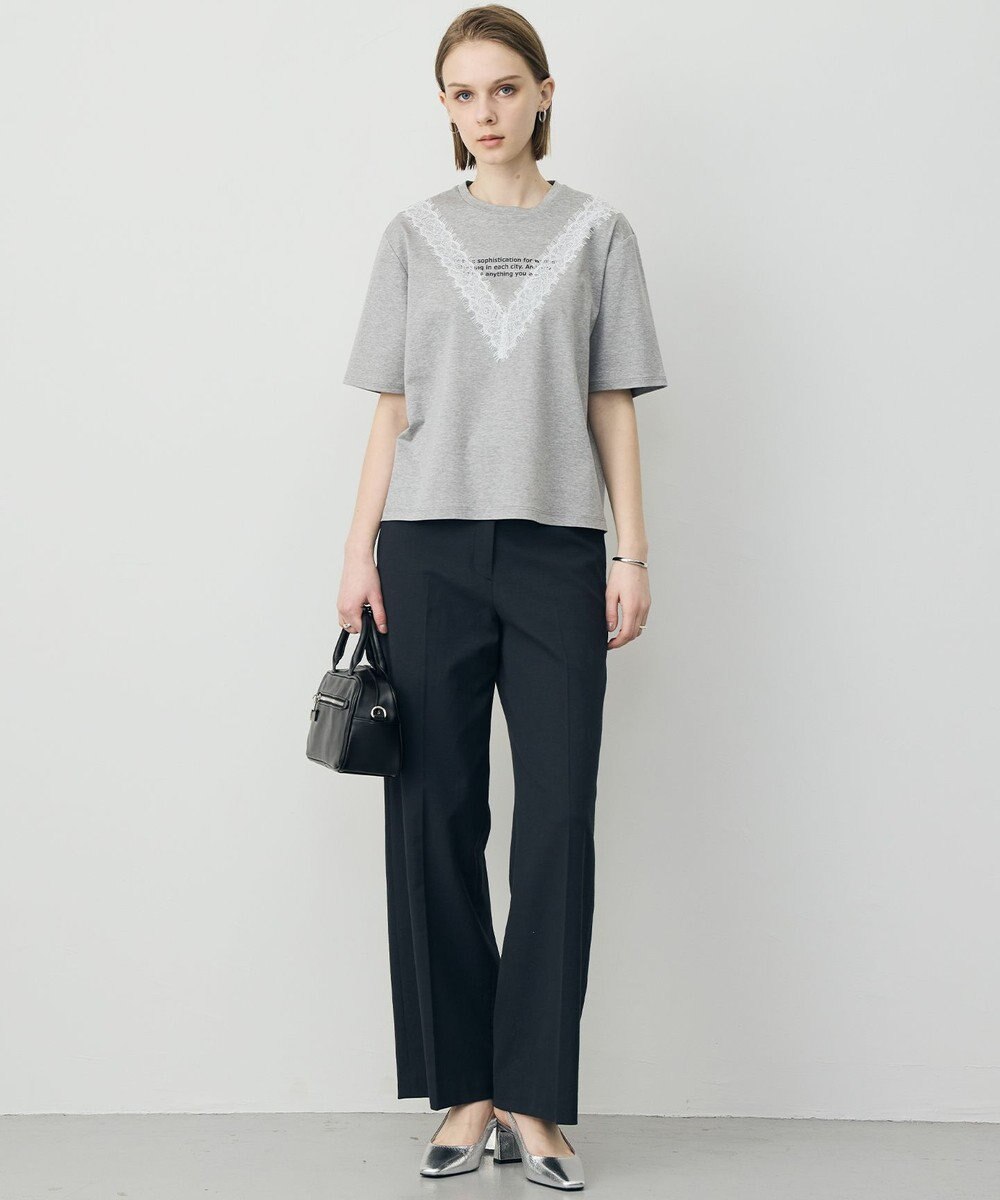 ICB L レースコンビ ロゴTシャツ 