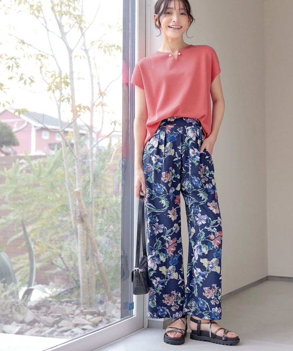 Tiaclasse 【小倉優子さん着用・洗える】フレンチスリーブニットトップス 