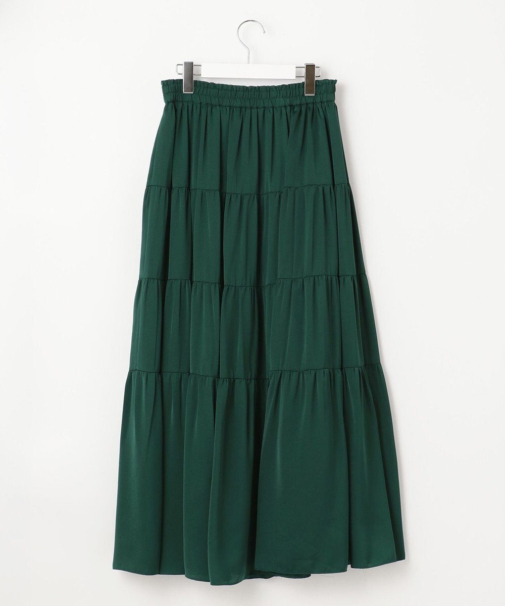 自由区 L 【洗える/着丈調節可】カラー ティアードスカート 