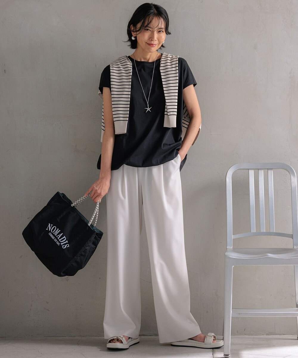 23区 L 【洗える】2WAYストレッチツイル ワイドパンツ 