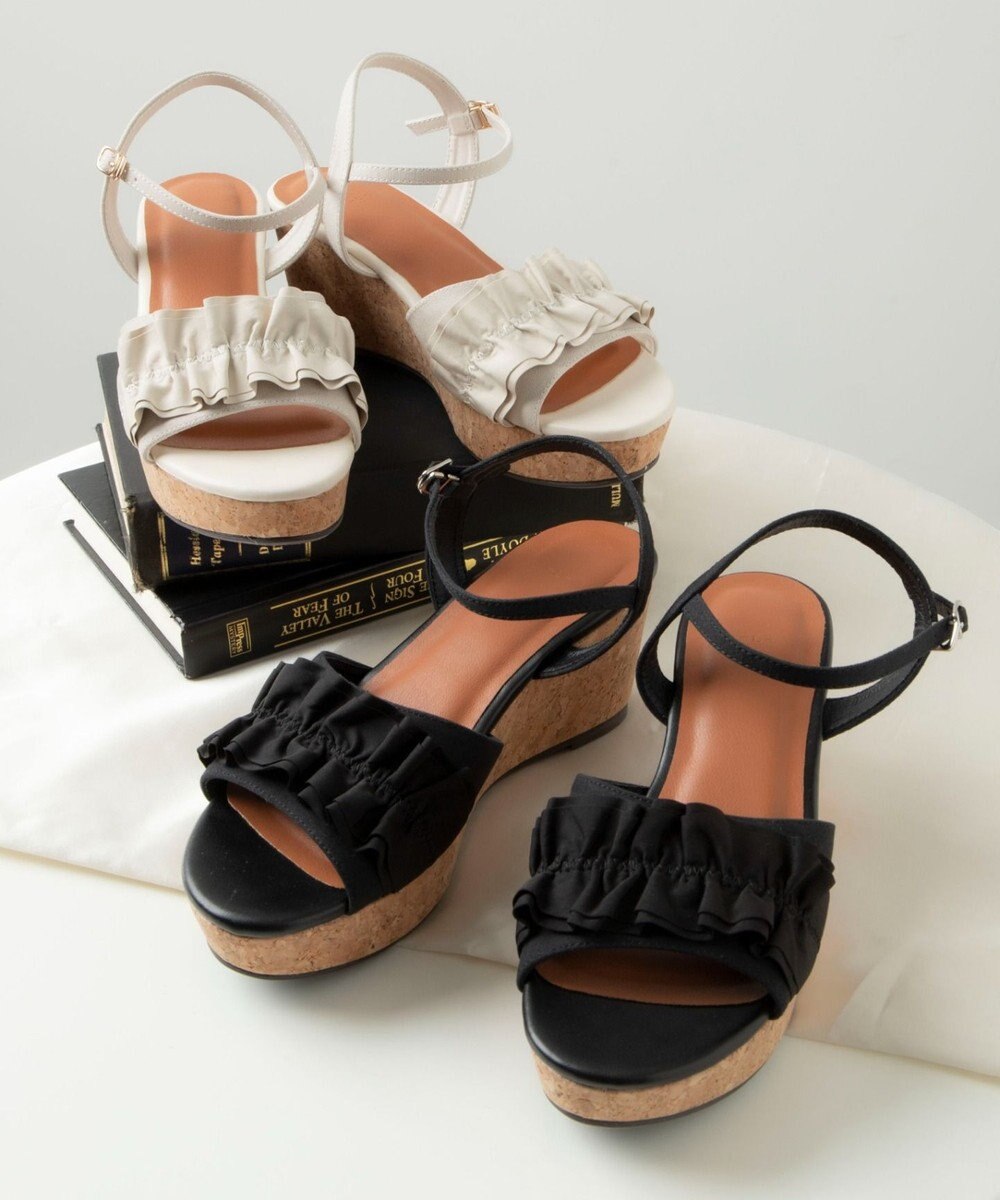 WEGO ウェッジソールフリルサンダル 