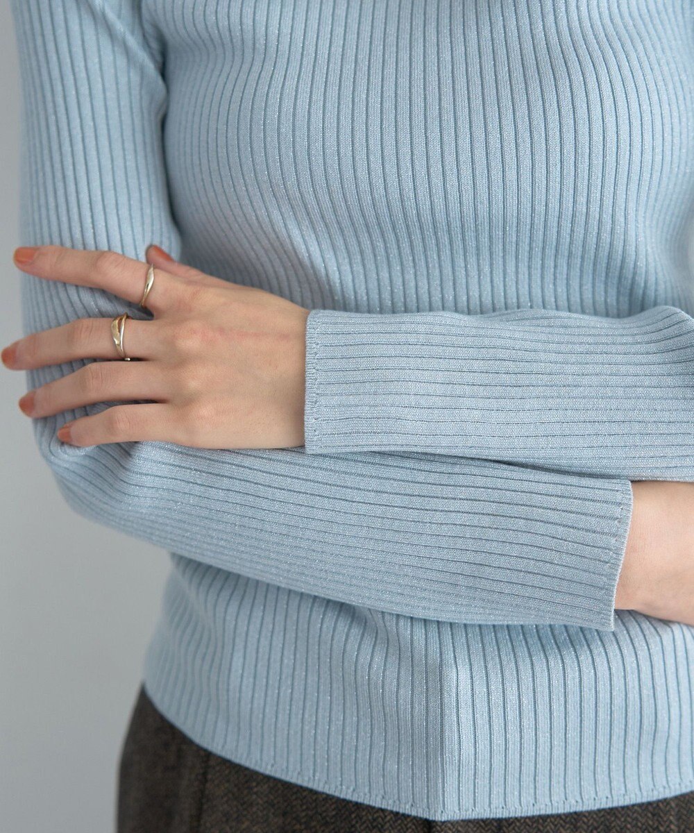 YECCA VECCA ラメ混ハイネックリブニット 