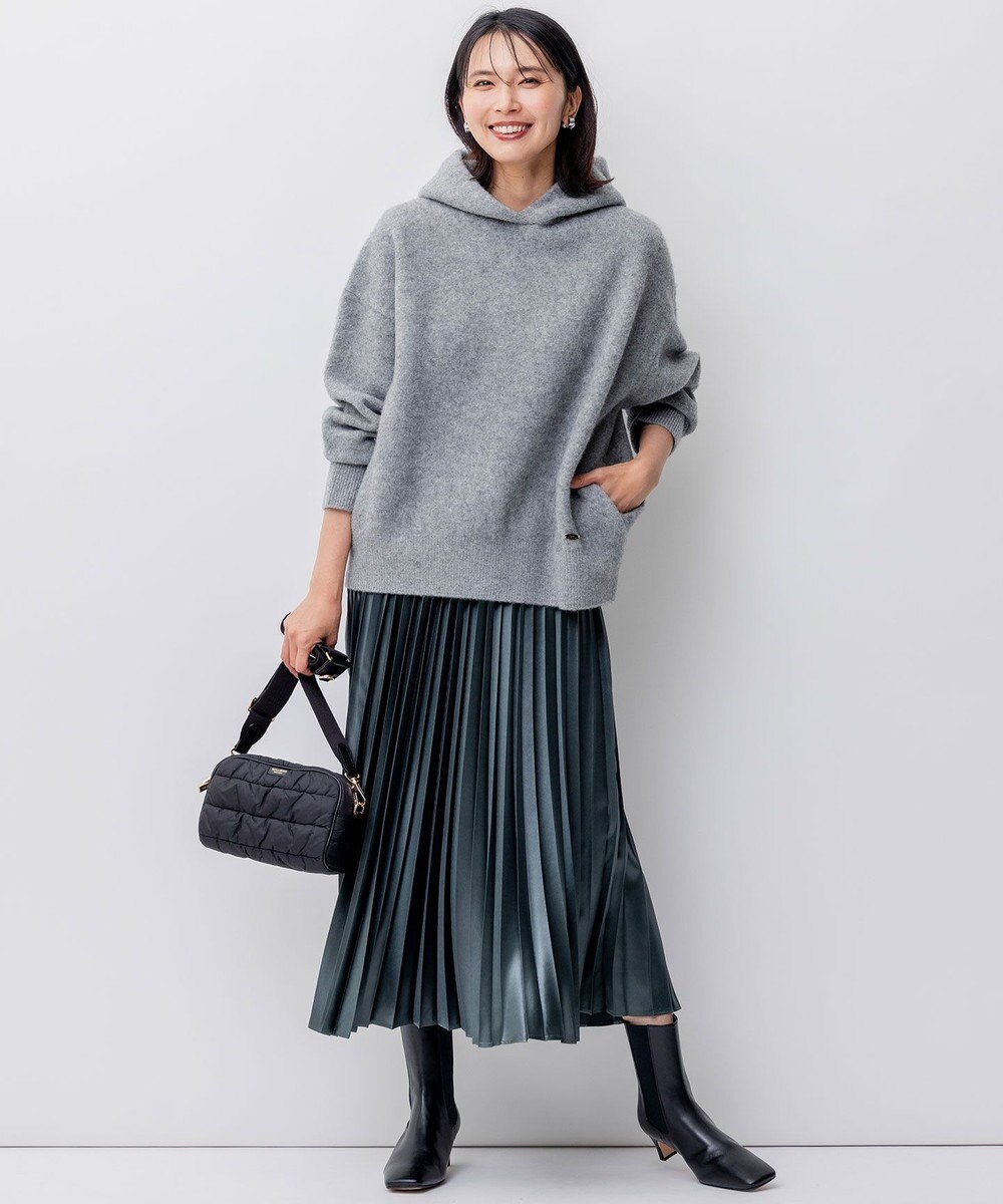 23区 【洗える】レザーライク プリーツスカート 