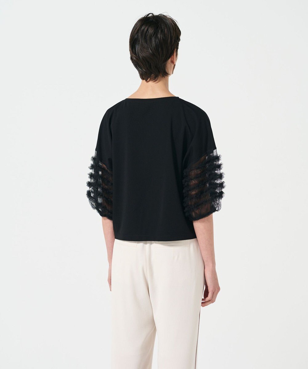 GRACE CONTINENTAL チュールフリルスリーブトップ 