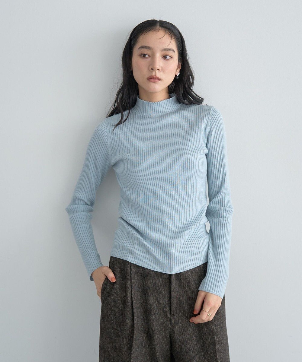 YECCA VECCA ラメ混ハイネックリブニット 