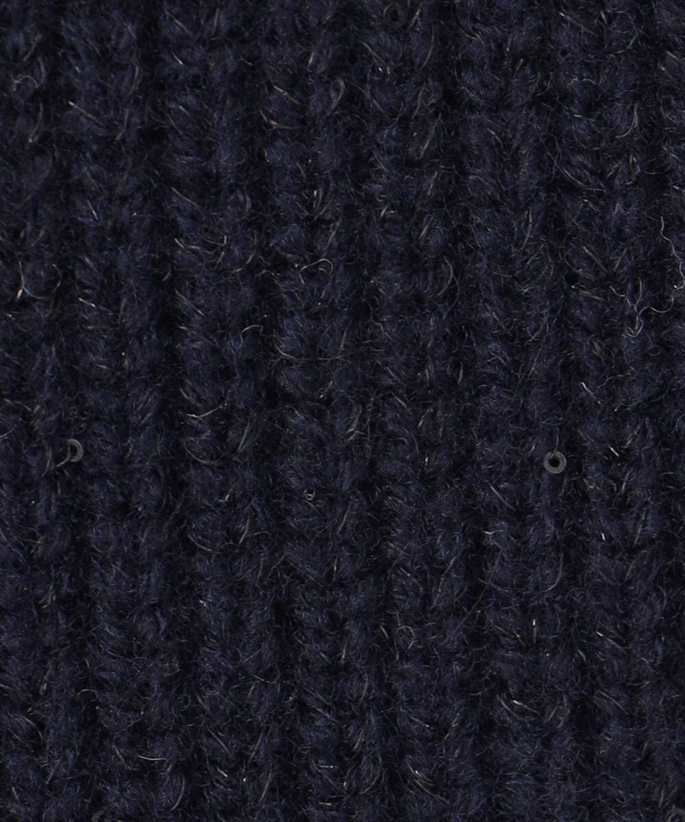 自由区 【洗える】ウールカシミヤブレンドラメスパンコールニット カーディガン 