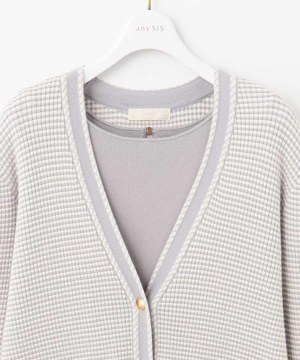 ANY SIS 【美人百花11月号掲載】クラシカルカーデ×ミディワンピ セット 