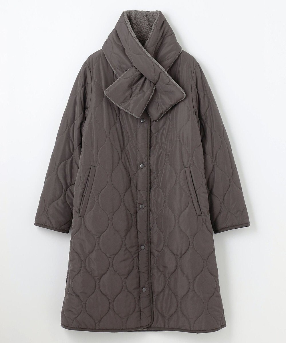 ANY L 【マフラー付き】キルトリバーシブルコート 